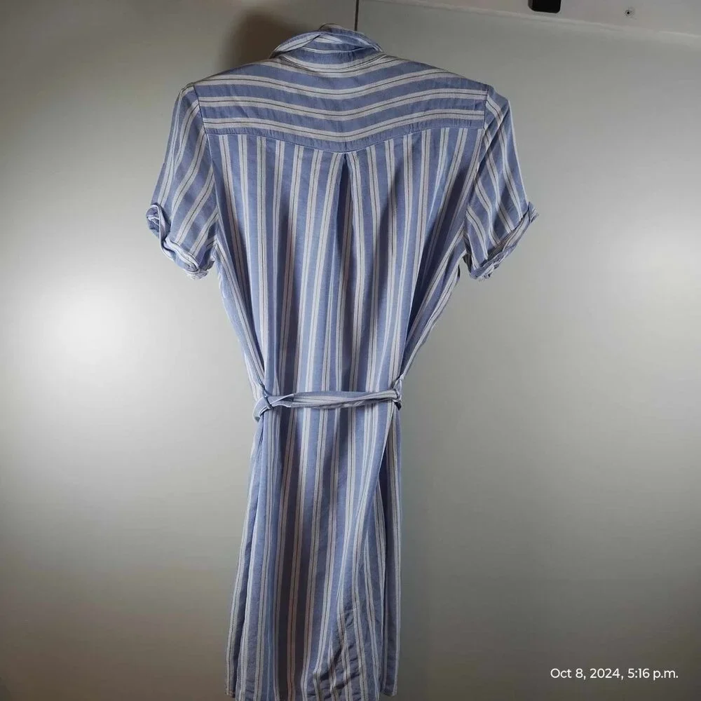 100% Rayon Shirt Dress stripe collared light so comfortable oversized Dynamite - Picture 5 of 16